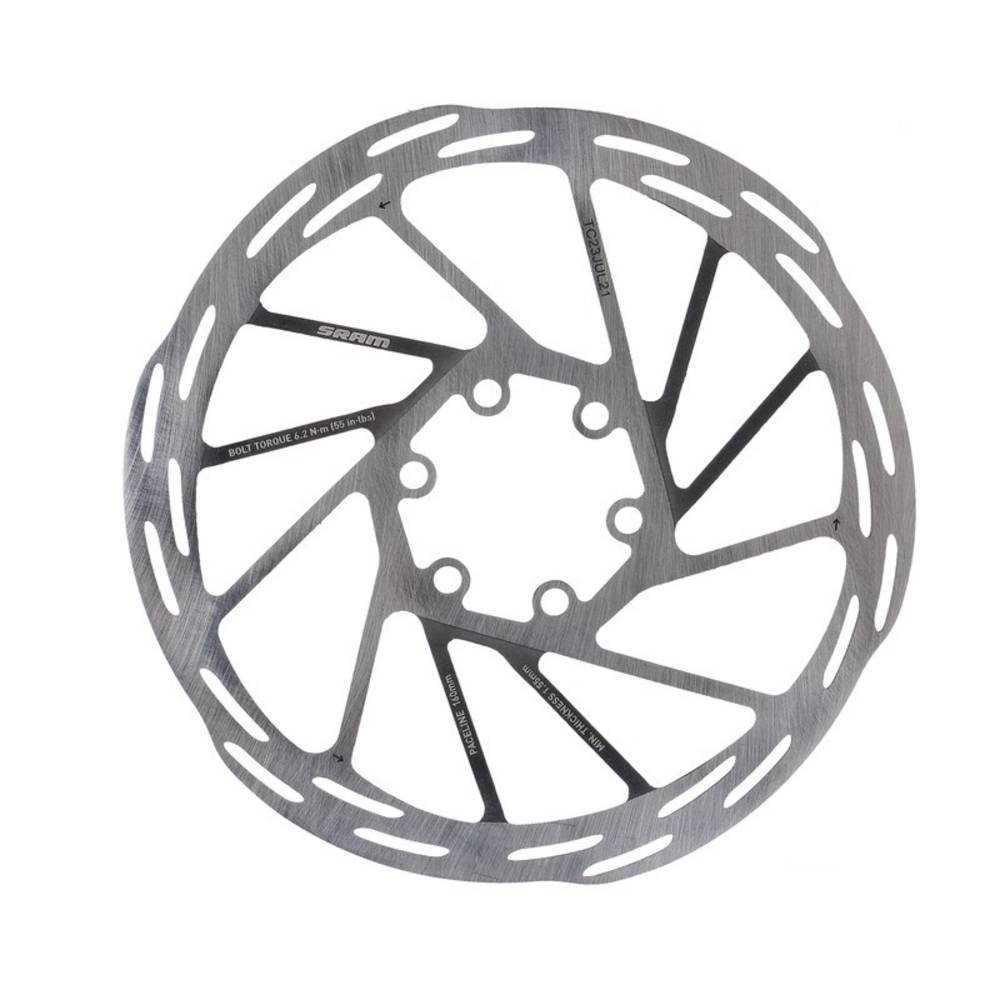 SRAM 00.5018.158.001 Bremsscheibe "Paceline", Ø 160 mm, 6-Loch, mit Schrauben, schwarz/silber