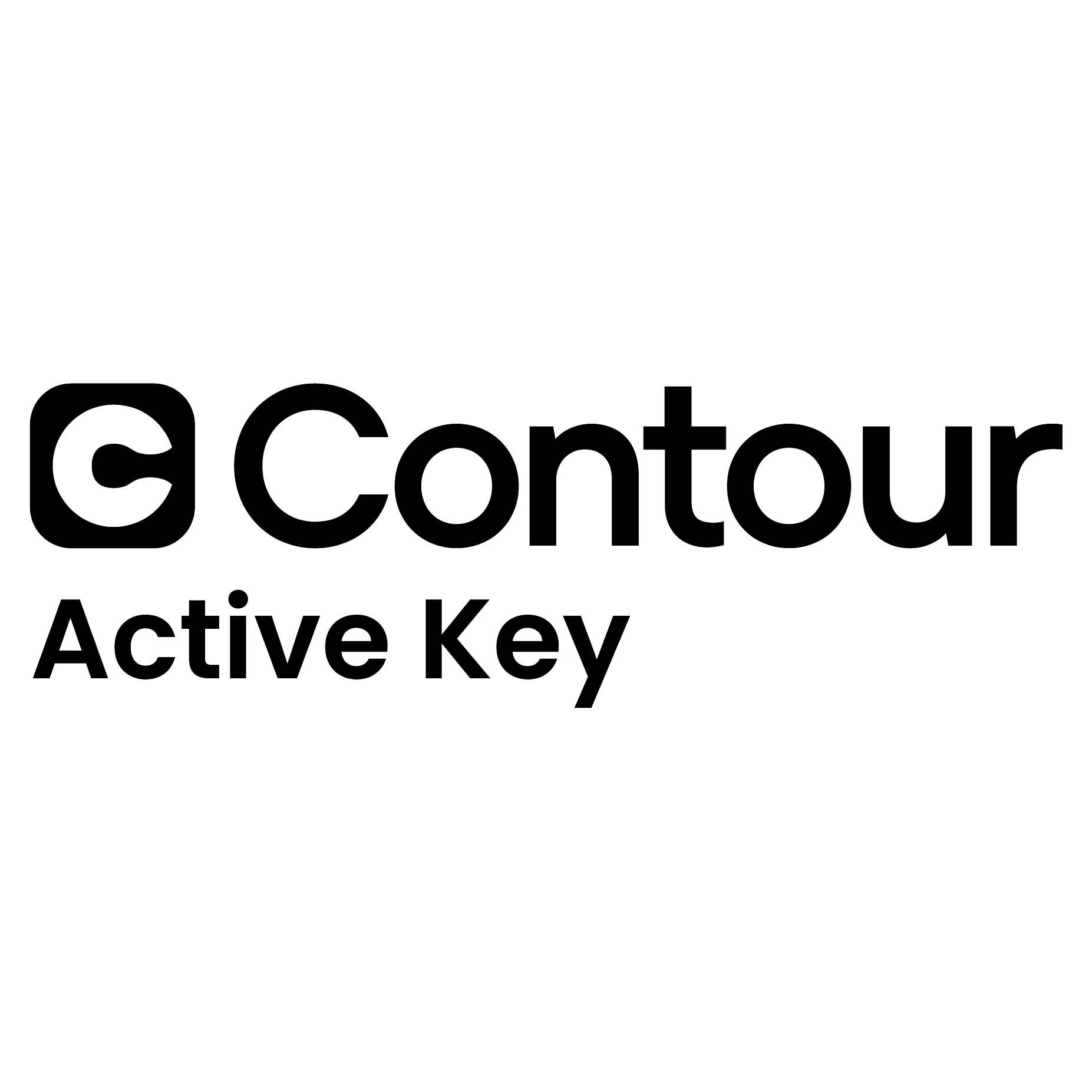 Konturiertes Logo und Titel „Contour Active Key