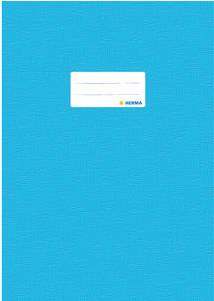 HERMA Heftschoner, DIN A4, aus PP, hellblau gedeckt mit Strukturprägung, mit Beschriftungsetikett