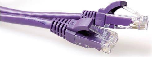 ACT Purple 15 meter U/UTP CAT6A patch cable snagless with RJ45 connectors