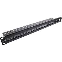 INLINE - Patchfeld 24-fach - Keystone Leerblech Patchpanel - 19"" - 1HE - schwarz