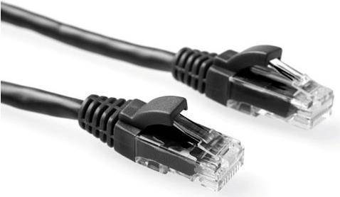 ACT Black 1.5 meter U/UTP CAT6 patch cable component level with RJ45 connectors
