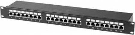 Patchfeld, Cat 6, 24 Port, STP, 1 HE, 48,30cm (19''), schwarz Cat 6 Patchfeld mit 24 Ports (257310)