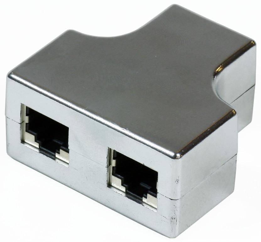 Netzwerk-Splitter - RJ45-2xRJ45 - Schwarz
