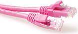 ACT Pink 1 meter U/UTP CAT6 patch cable snagless with RJ45 connectors
