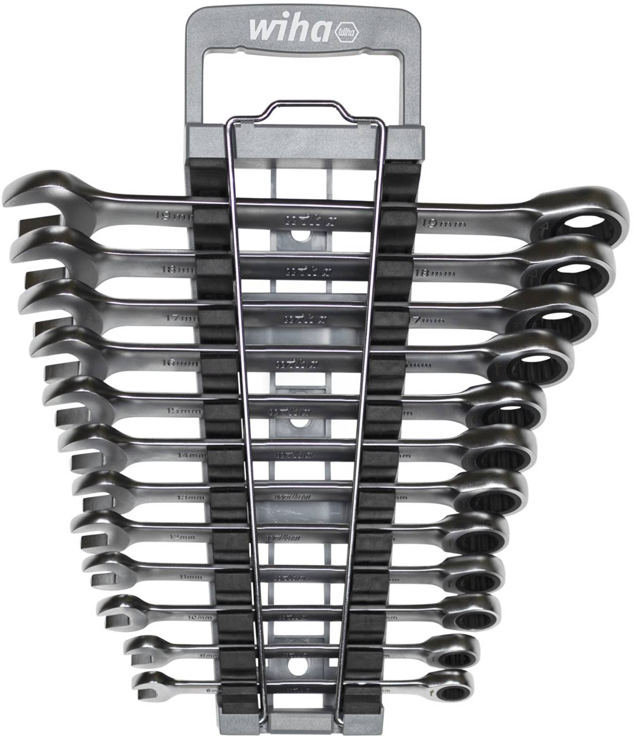 Ringratschen-Gabelschlüssel Set 13-tlg. inkl. Halter (44665)