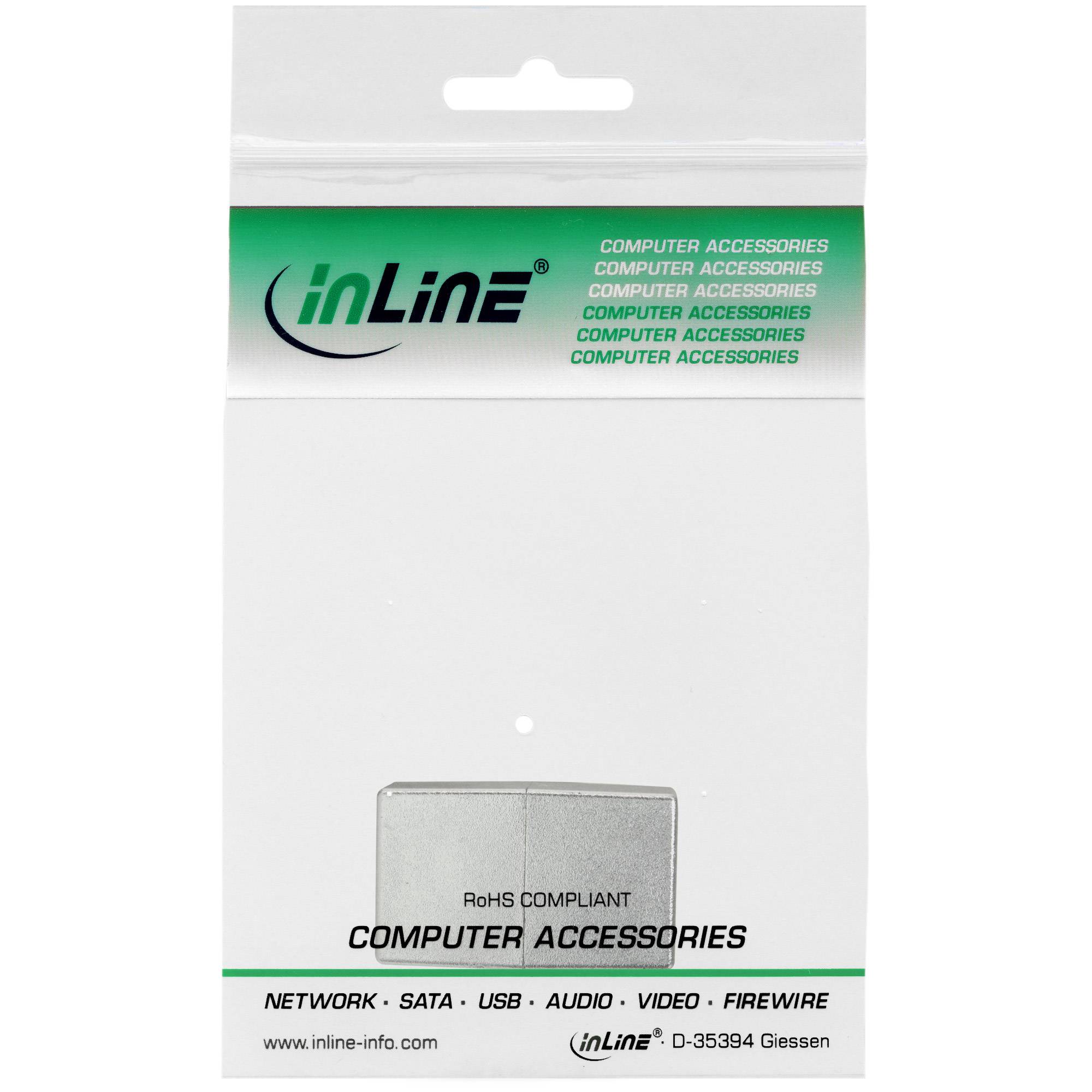 INLINE - Cat.5e Patchkabelkupplung 2x RJ45 Buchse - metallisiert geschirmt
