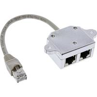 INLINE - Cat.5e / ISDN T-Adapter RJ45 Stecker an 2x RJ45 Buchse - 0,15m