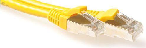 ACT Yellow 20 meter SFTP CAT6A patch cable snagless with RJ45 connectors
