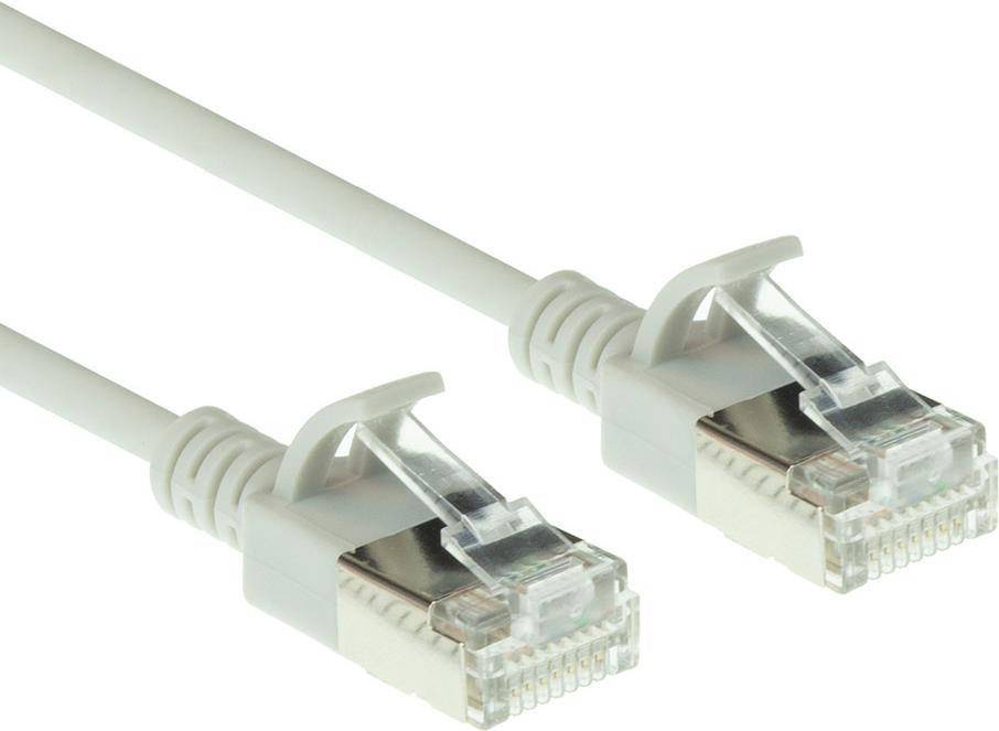 ACT Grey 0.5 meter LSZH U/FTP CAT6A datacenter slimline patch cable snagless with RJ45 connectors (DC7000)