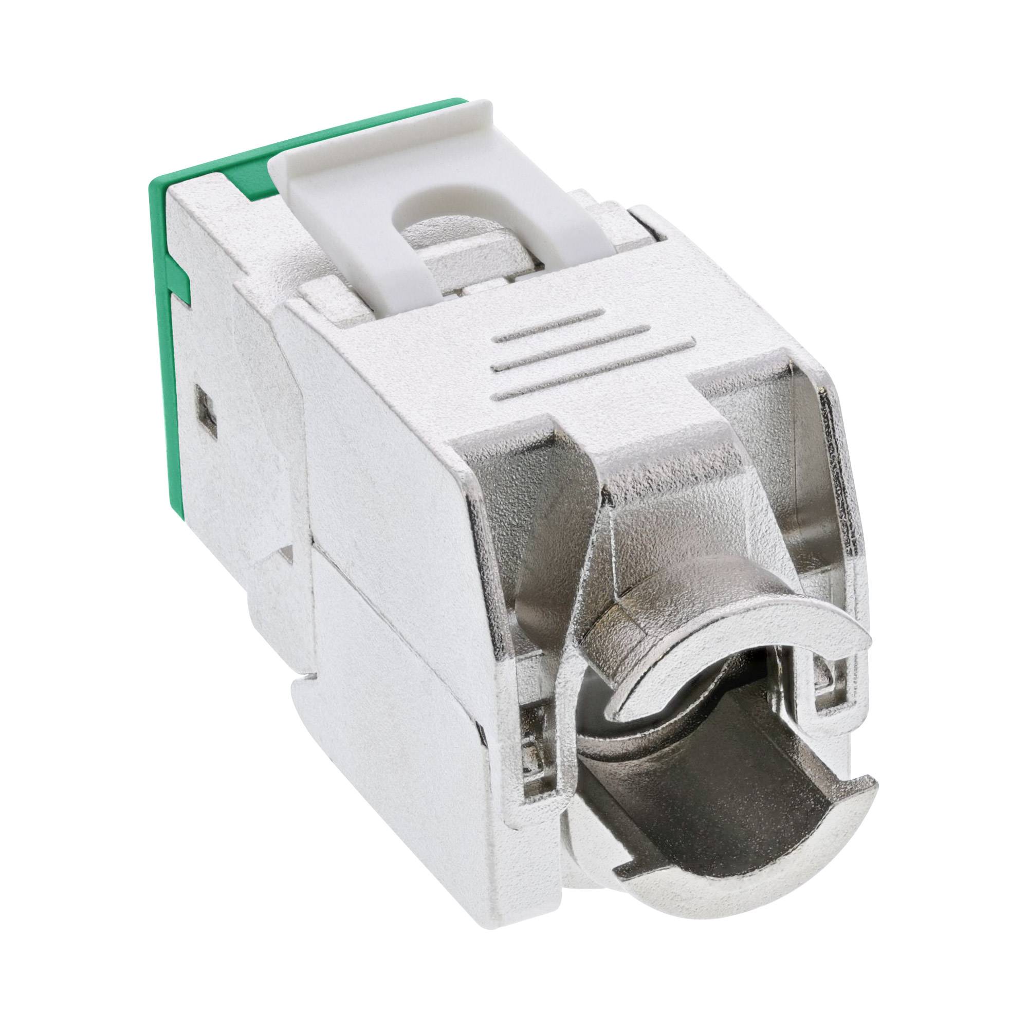 INLINE - Keystone RJ45 Buchse - geschirmt - Cat.6A - grün 8er Pack