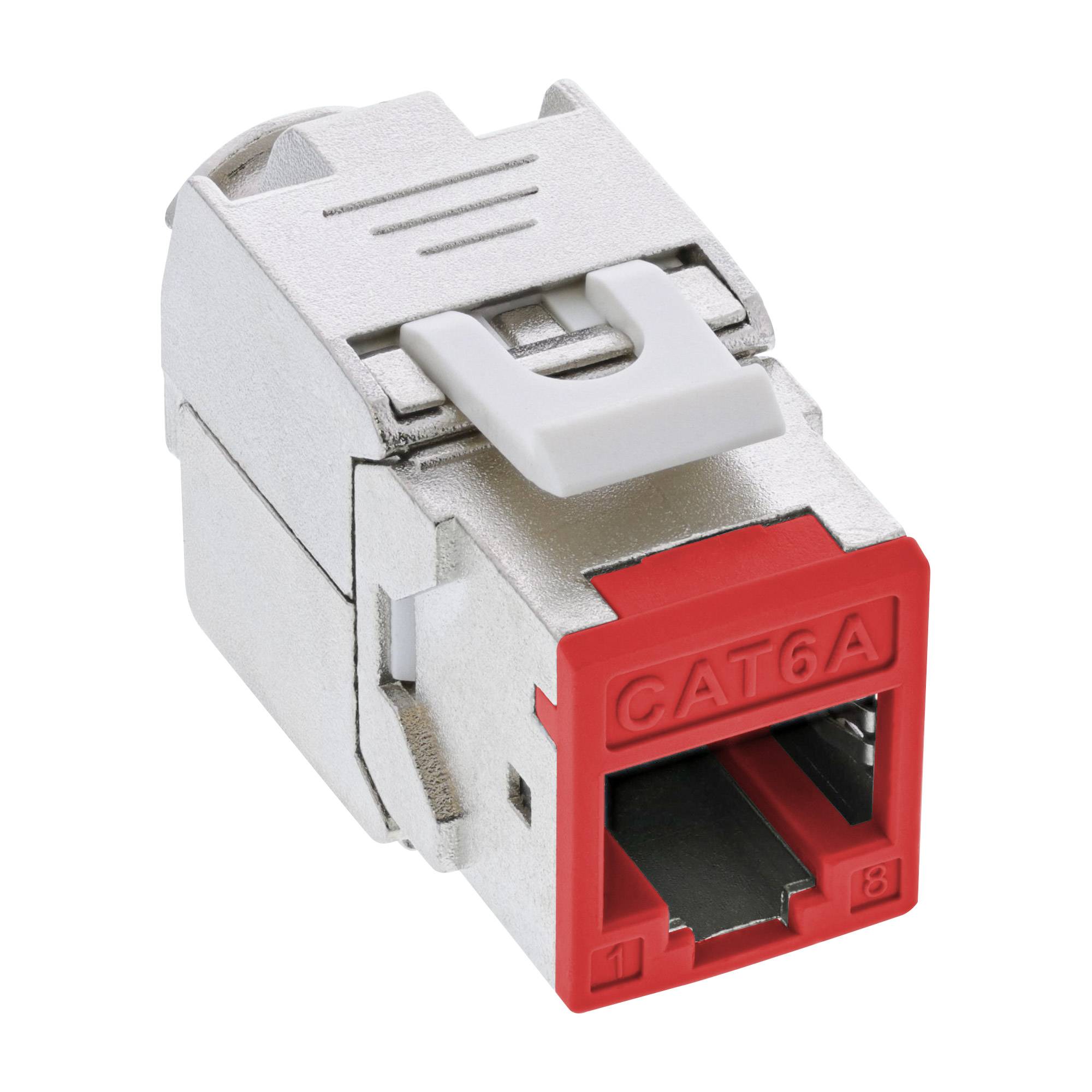INLINE - Keystone RJ45 Buchse - geschirmt - Cat.6A - rot 8er Pack
