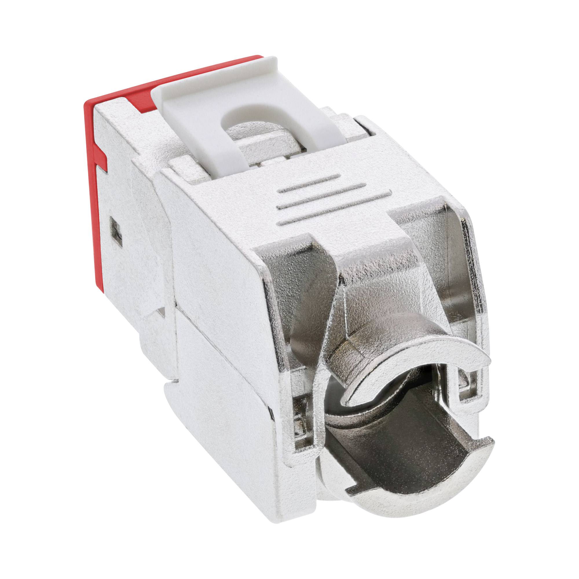 INLINE - Keystone RJ45 Buchse - geschirmt - Cat.6A - rot 8er Pack