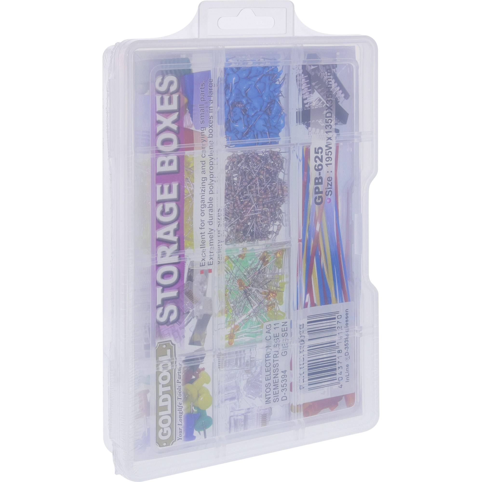 INLINE - Kleinteilebox - 11 Fächer - Abmessungen: 194x130x35mm - transparent