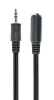 Zwei schwarze Audioadapterkabel: links hat einen 3,5-mm-Klinkenstecker, rechts hat eine passende Klinkenbuchse.