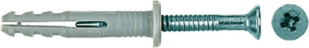 Fischer 48795, Schrauben- & Dübelsatz, Autoklaven-Porenbeton, Mauerziegel, Beton, Gipsblock, Nylon, Verzinkter Stahl, Po