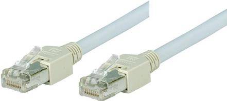 Patchkabel SF/UTP, Cat 5e, grau, 1,5 m halogenfrei, mit Draka-Kabel und Hirosesteckern TM11 (bisherige Bezeichnung