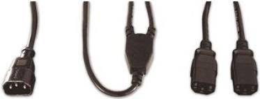 CUC Exertis Connect 580490 Schwarz 1.8m C14-Koppler 2 x C13-Koppler Stromkabel (580490)