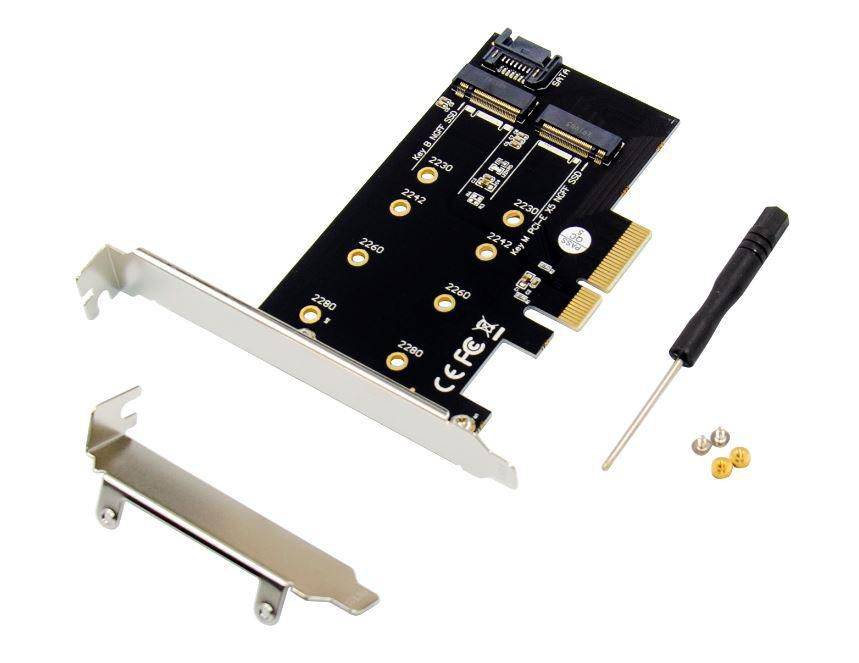 PCIe x4 M.2 B &amp; M Key NVMe SSD Adapter