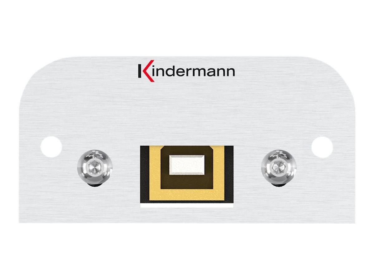 Kindermann Konnect 54 alu - Modulares Faceplate-Snap-In - USB-Typ B