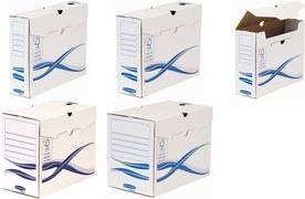Fellowes BANKERS BOX Basic Archiv-Schachtel, blau (B)150 mm aus 100% recyceltem Karton, FSC-zertifiziert,