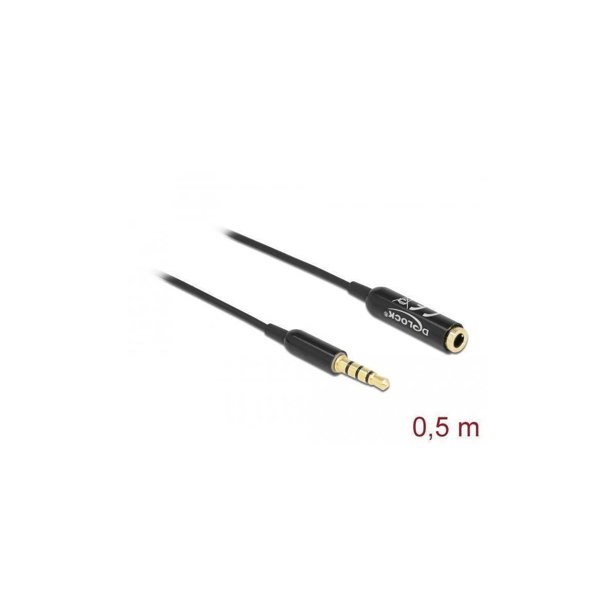 66074 - Audio Verlängerungskabel Klinke 3,5 mm 4 Pin Stecker zu Buchse Ultra Slim