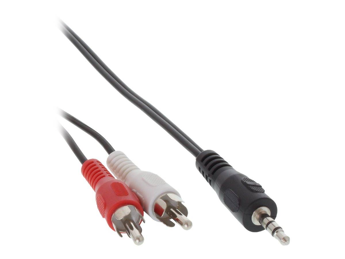 INLINE - Cinch/Klinke Kabel - 2x Cinch Stecker an 3,5mm Klinke Stecker - 10m