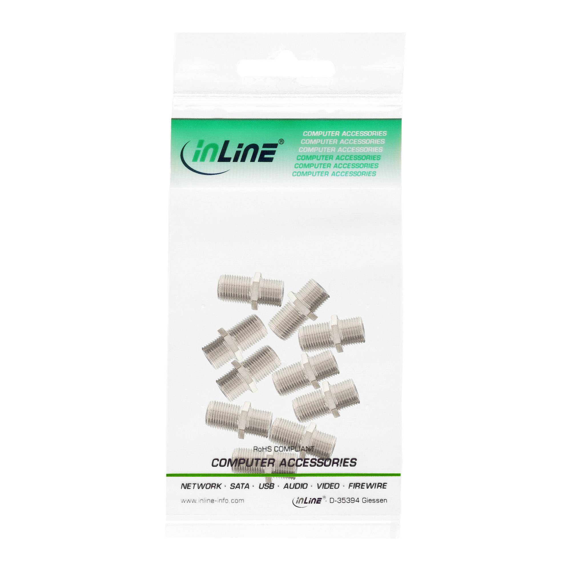 INLINE - SAT F-Verbinder (Doppelbuchse - F-Kupplung) - 10er Pack