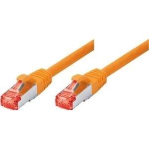 Patchkabel S-STP (PIMF), Cat 6, orange, 0,5 m Patchkabel mit besonders schmalem Knickschutz (71500A)