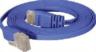 High Quality Patchkabel, flach, U/UTP, ungeschirmt, Cat 6, blau, 3.0 m Superflaches Patchkabel z.B