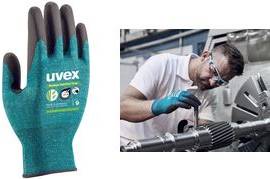 uvex Schnittschutz-Handschuh Bamboo TwinFlex D xg, Größe 8 Strickbund, Material: Bambus-Viskose, HPPE, Stahl, Polyamid,