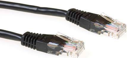ACT Black 10 meter U/UTP CAT6 patch cable with RJ45 connectors