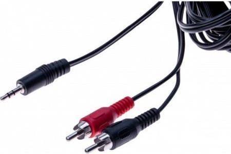 Audiokabel, 3,5 mm Klinkenstecker an 2 x Cinch Stecker, 5,0 m Zum Anschluss von Audiogeräten mit Cinch-Anschluss