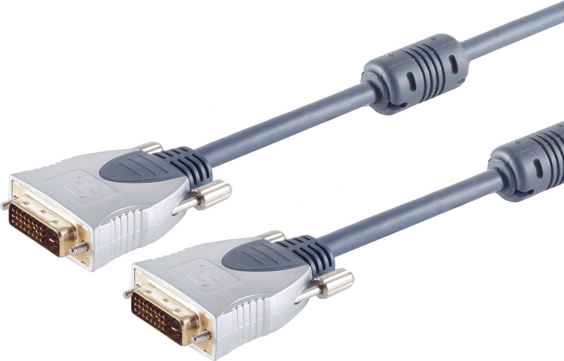 S/CONN maximum connectivity Home-Cinema DVI-D Stecker auf DVI-D Stecker 24+1, Dual-Link, verchromte Metall-Stecker,