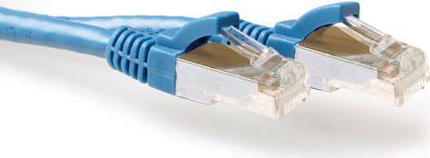 ACT Blue 20 meter LSZH SFTP CAT6A patch cable snagless with RJ45 connectors