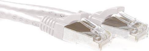 ACT White 25 meter SFTP CAT6A patch cable snagless with RJ45 connectors