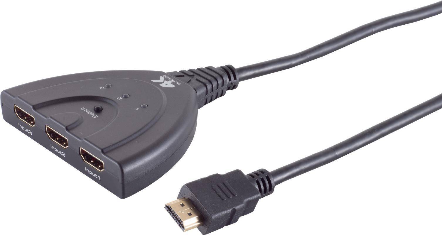 shiverpeaks--HDMI Umschalter 3x1, ABS, 4K60Hz, schwarz
