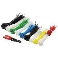 LogiLink Kabelbinder-Set, sortiert, Nylon, Inhalt: 600 Stück bestehend aus 5 Kabelbinderlängen & Abisolierzange: