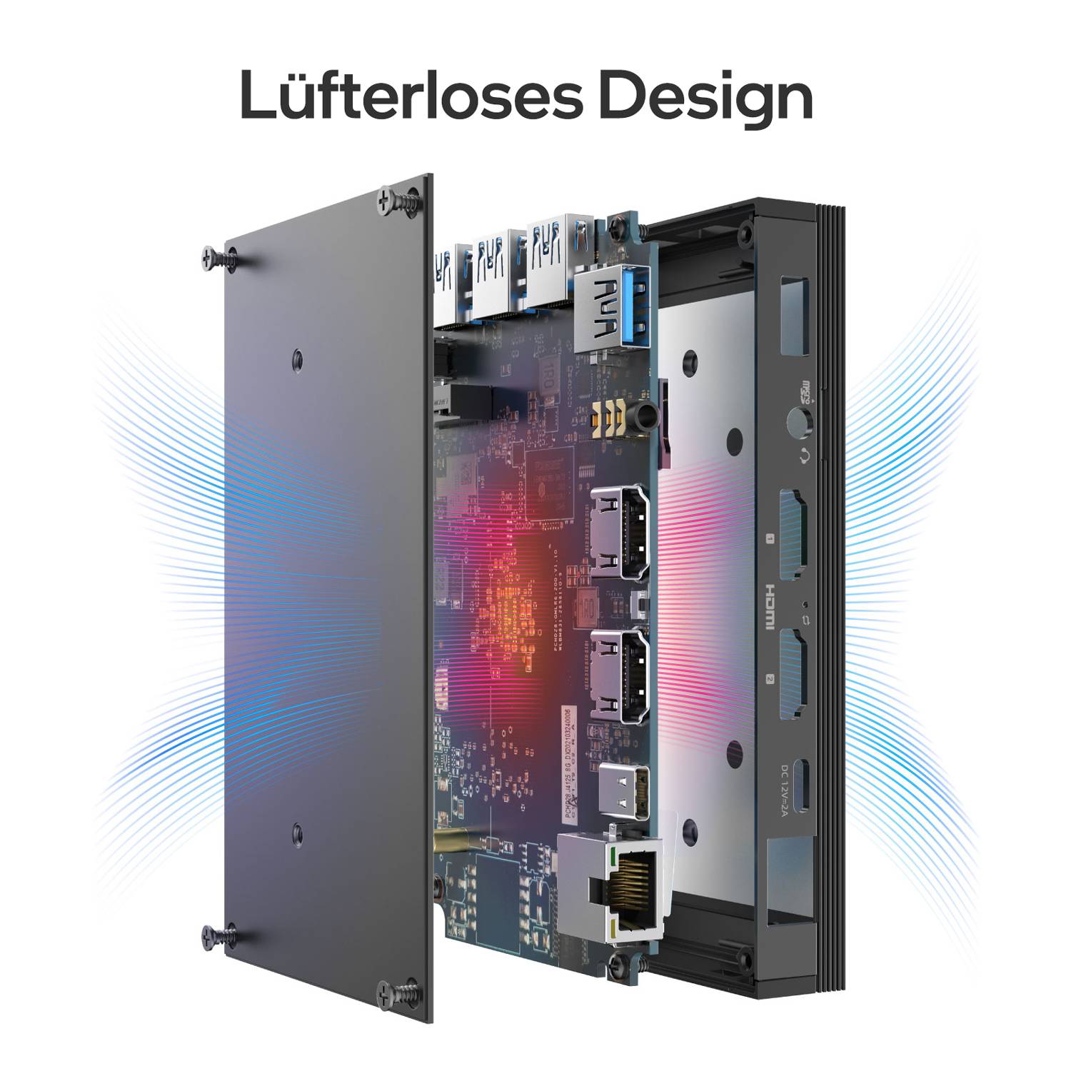 Orbsmart AW-12L Mini-PC Windows 11 Pro 4K Desktop PC/Computer/Rechner lüfterlos/lautlos (Intel J4125, 8GB RAM)