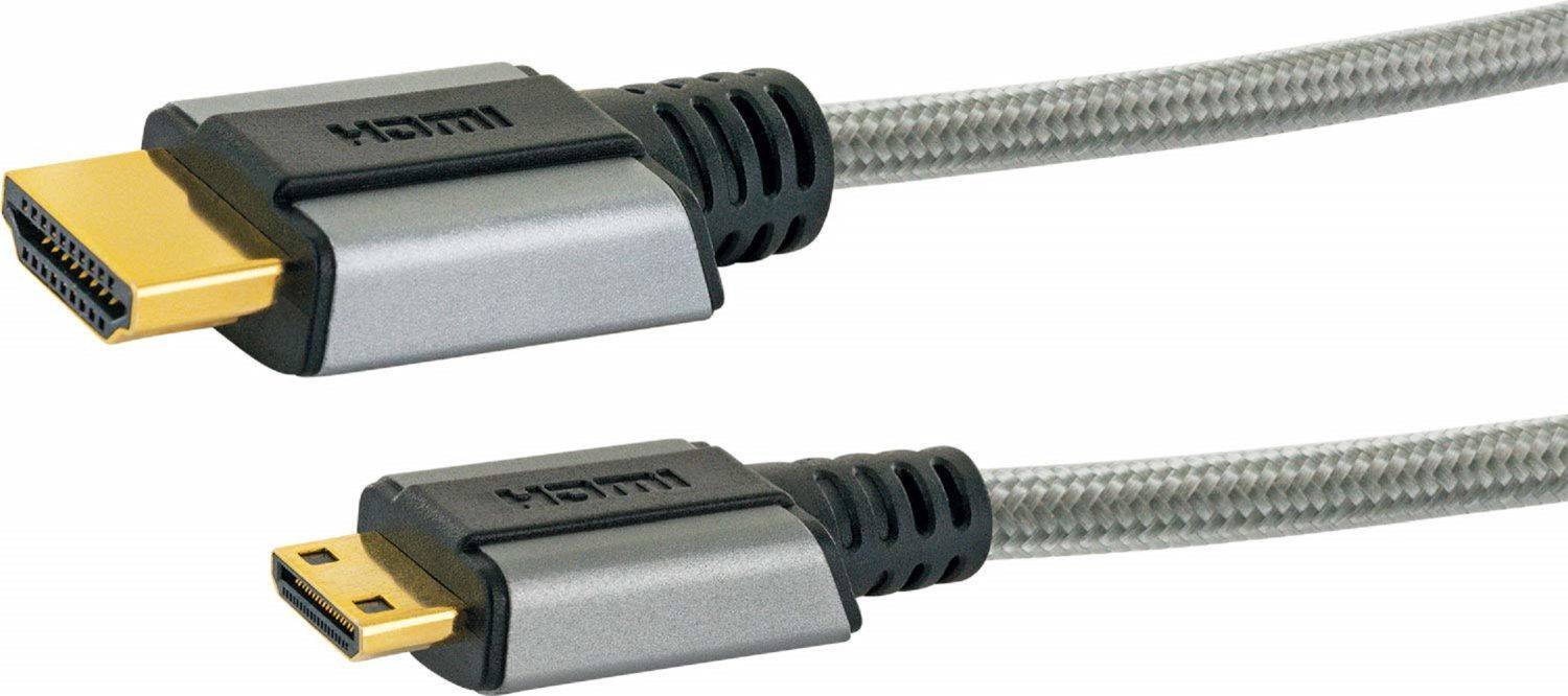 AINSTEIN High-Speed Mini HDMI Kabel mit Ethernet 2,0m, HDMI Mini Stecker <gt/> HDMI Stecker