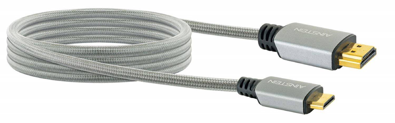 AINSTEIN High-Speed Mini HDMI Kabel mit Ethernet 2,0m, HDMI Mini Stecker <gt/> HDMI Stecker