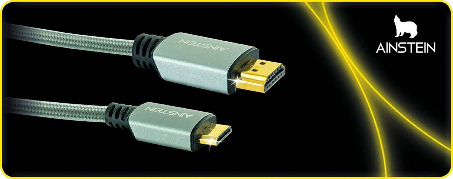 AINSTEIN High-Speed Mini HDMI Kabel mit Ethernet 2,0m, HDMI Mini Stecker <gt/> HDMI Stecker