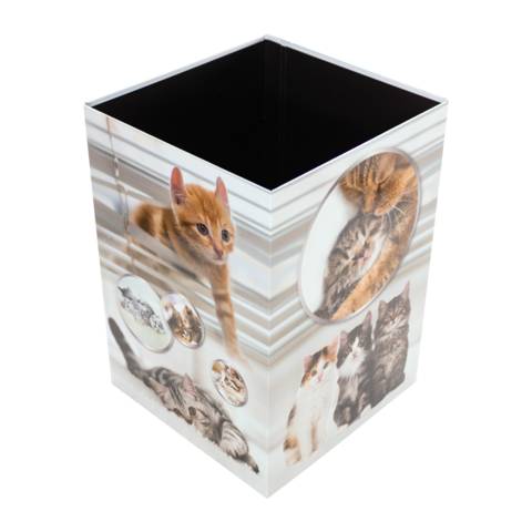 Papierkorb Karton Katzen
