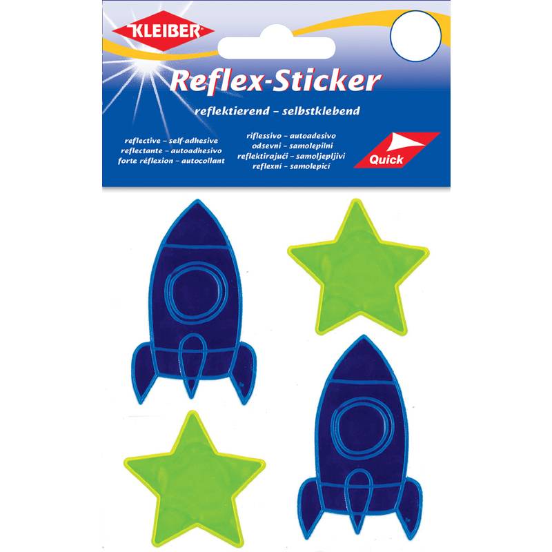 KLEIBER Reflex-Sticker "Stern & Rakete", gelb/blau