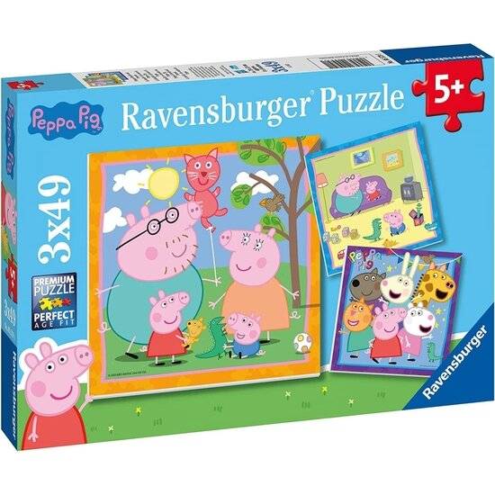 Familie und Freunde von Peppa Pig Jigsaw Puzzle, 3x49tlg.