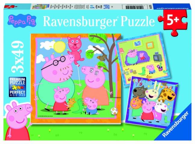 Kinderpuzzle Peppas Familie und Freunde (3x 49 Teile)