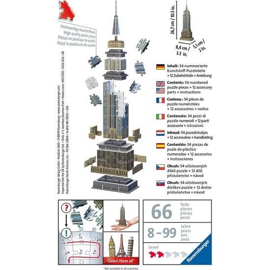 RAVENSBURGER 3D-Puzzle Mini Empire State Building 66 Teile