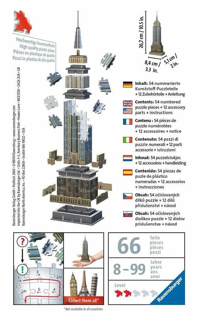 RAVENSBURGER 3D-Puzzle Mini Empire State Building 66 Teile