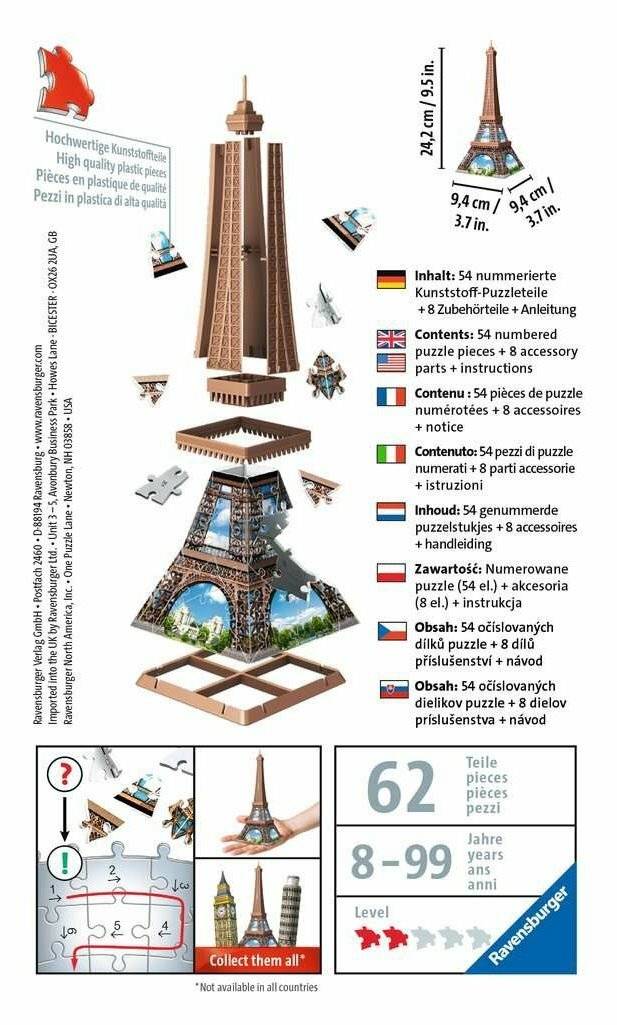 RAVENSBURGER Mini Eiffelturm 3D Puzzle 54 Teile