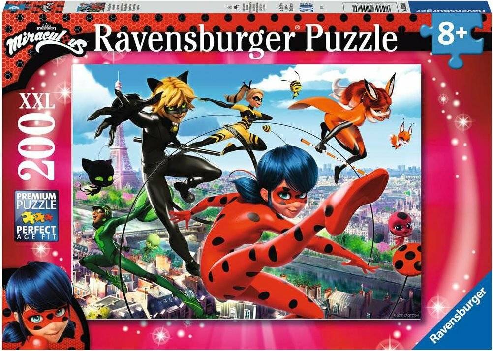 RAVENSBURGER Puzzle Magic Marienkäfer und schwarze Katze XXL 200 Teile